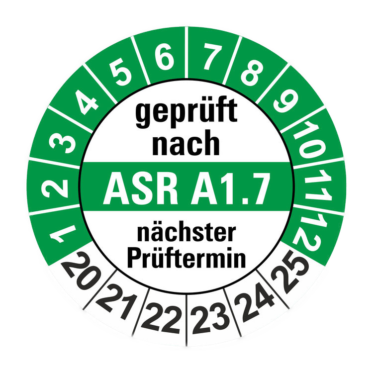 ASR A1.7 - Ø 40mm Wartungsetiketten grün