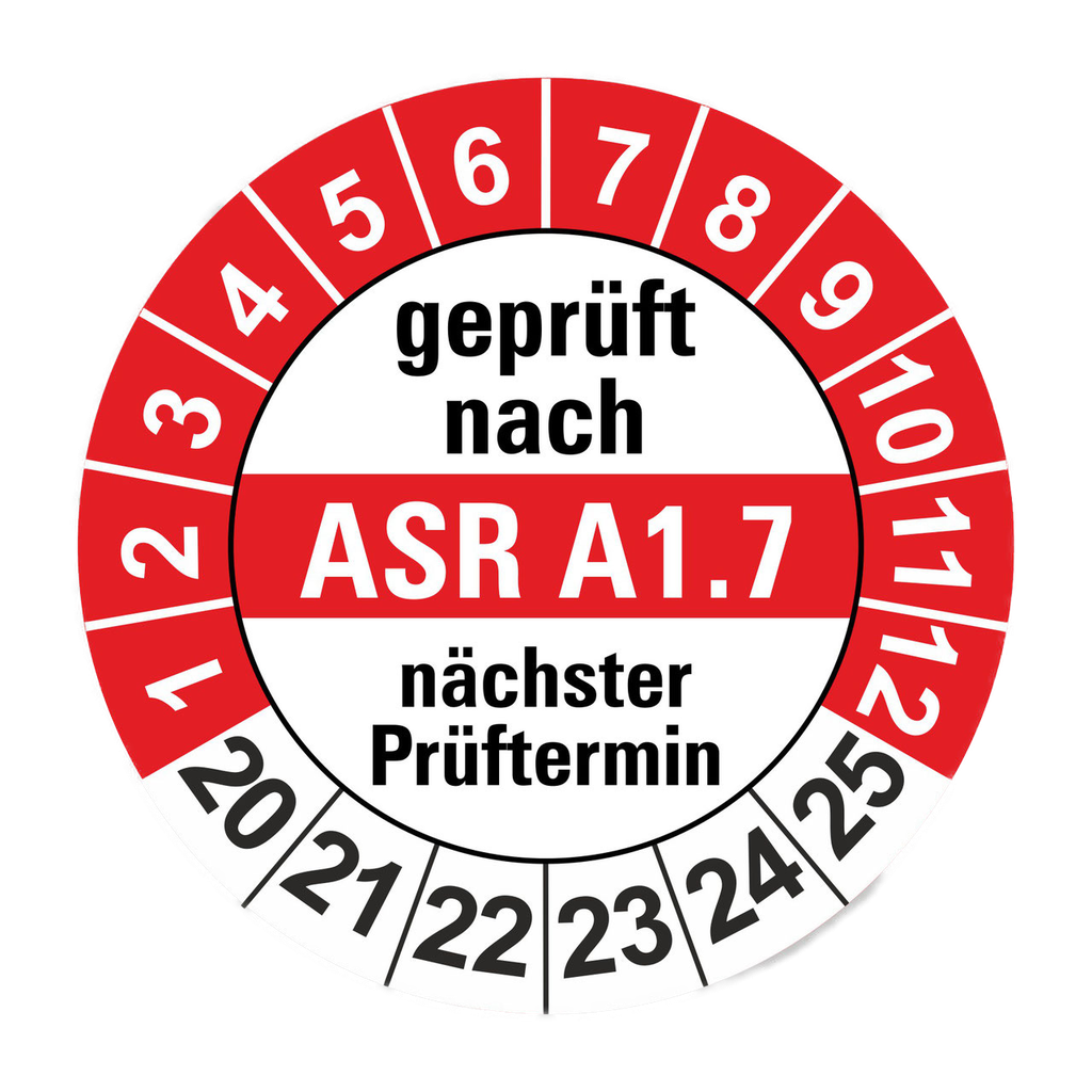 ASR A1.7 - Ø 40mm Wartungsetiketten rot